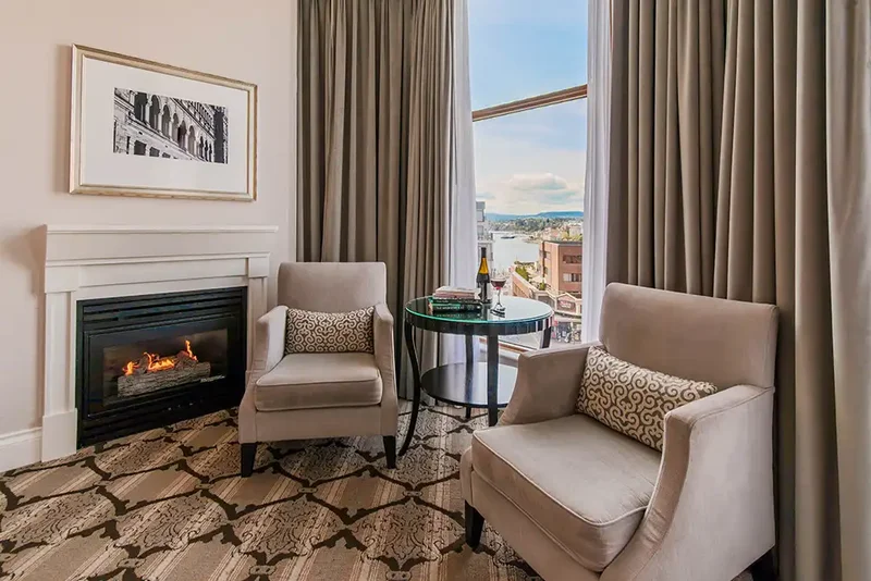 Seating Area in the Diamond Harbourside Room at Magnolia Hotel & Spa