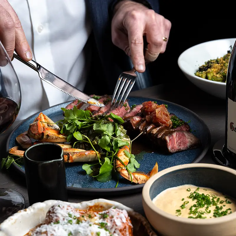 Dining On Beef and Crabs